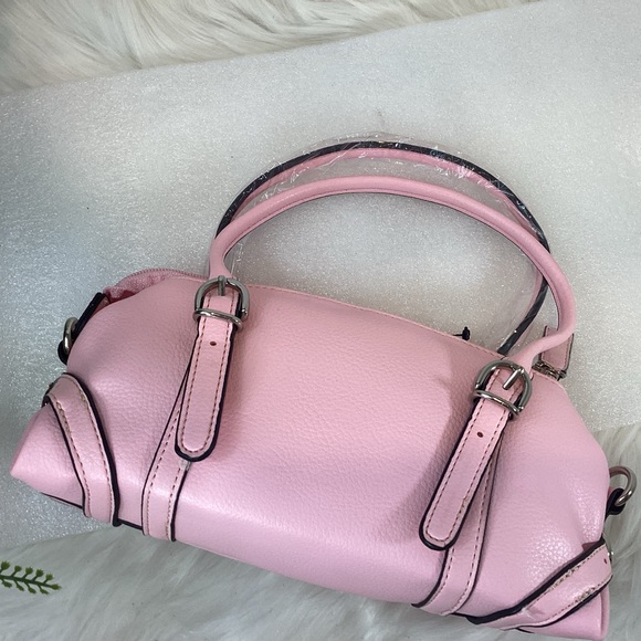 HANDBAG SMALL BABY PINK BUCKLE DETAIL VEGAN NWT - Picture 4 of 7
